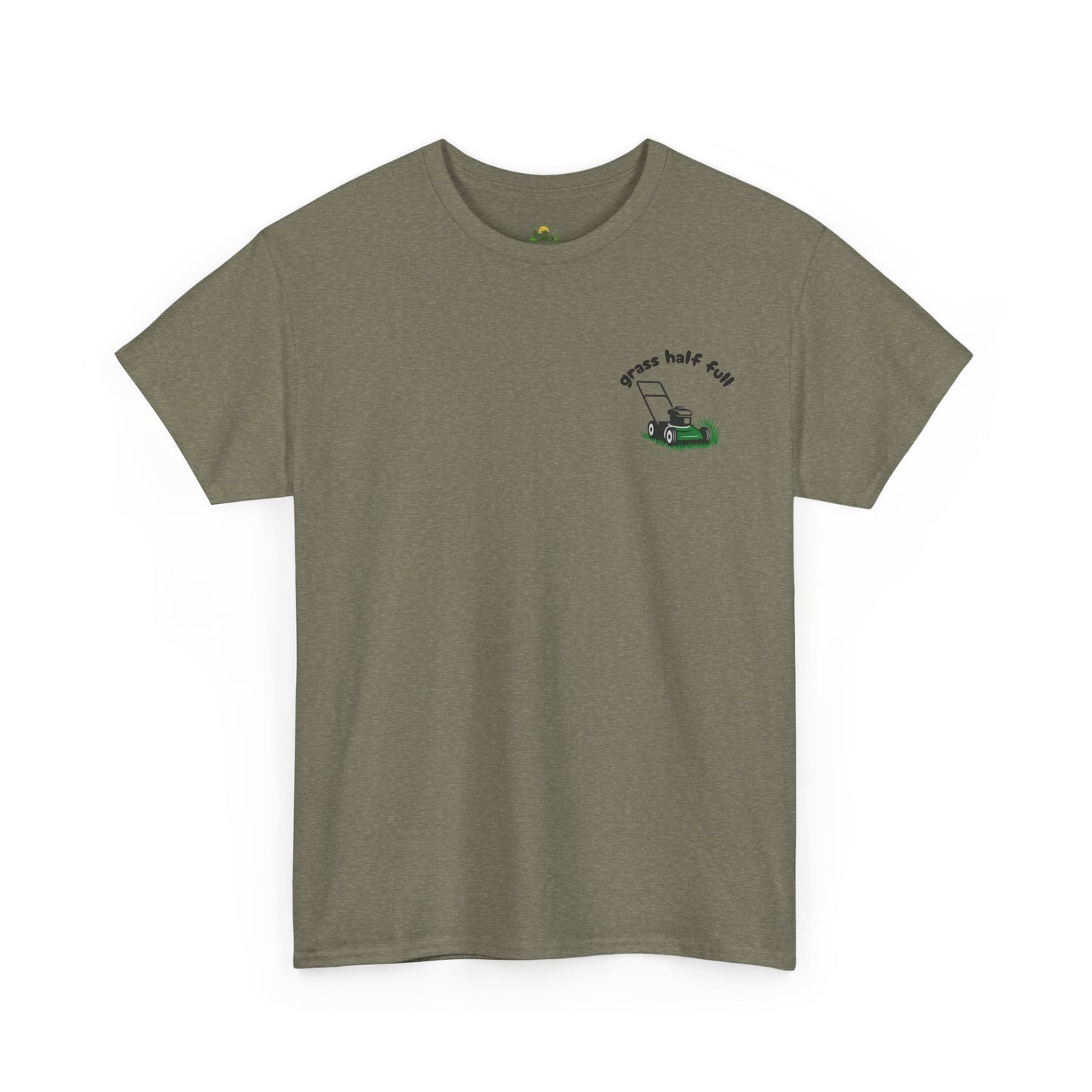 Grass Half Full Lawn Mowing T-Shirt – Optimistic Mower Tee