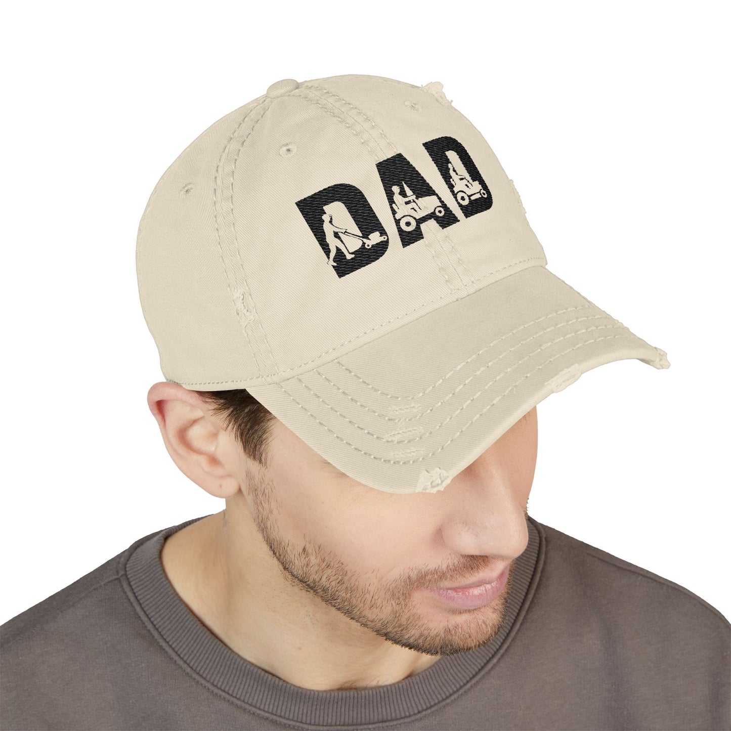 DAD Mower Distressed Hat – Funny Lawn Care Cap for Yard Dads