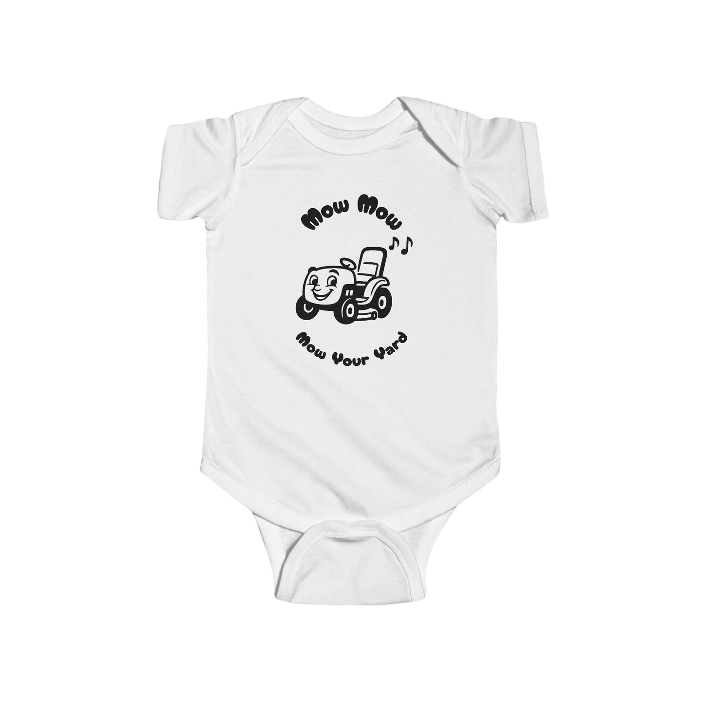 Mow Mow Mow Your Yard Baby Onesie – Funny Lawn Mower Bodysuit