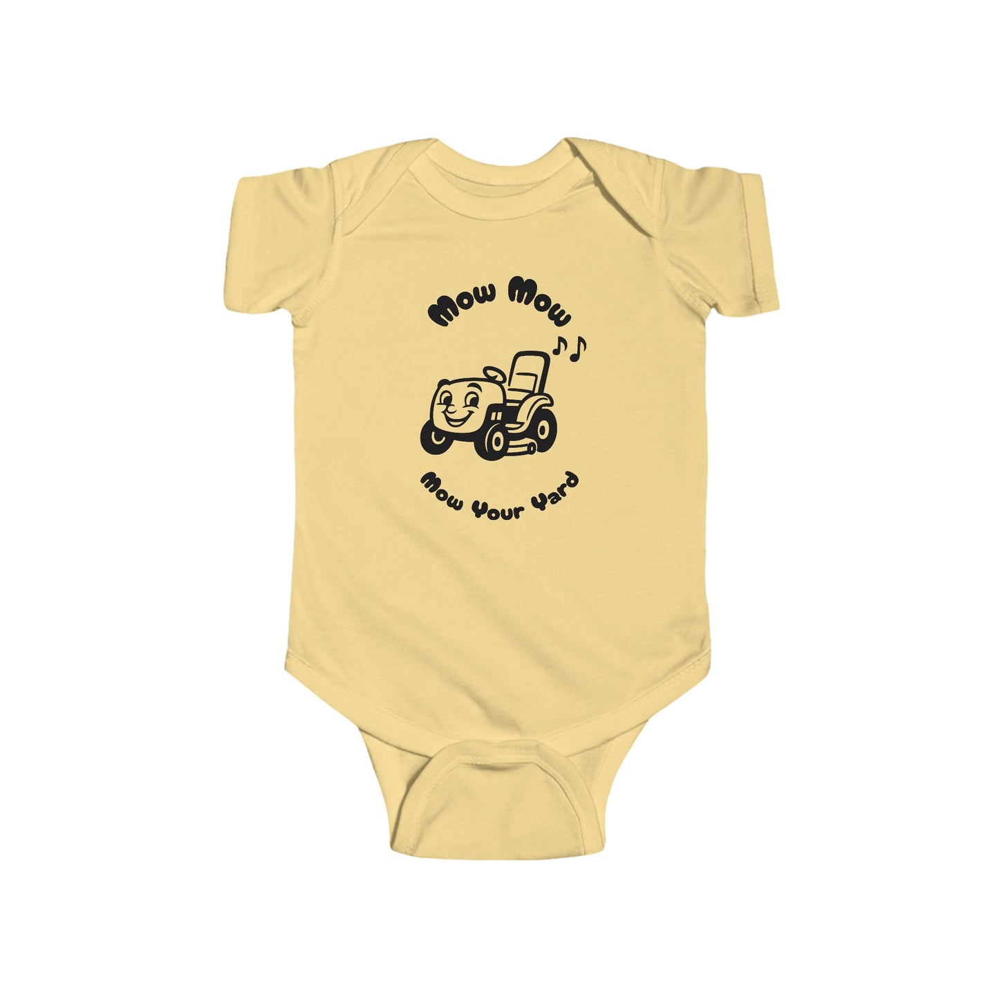 Mow Mow Mow Your Yard Baby Onesie – Funny Lawn Mower Bodysuit